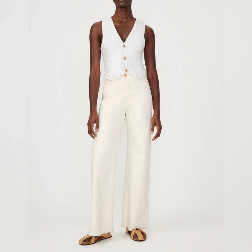 DL1961 Hepburn Wide Leg Eggshell Vintage 25
